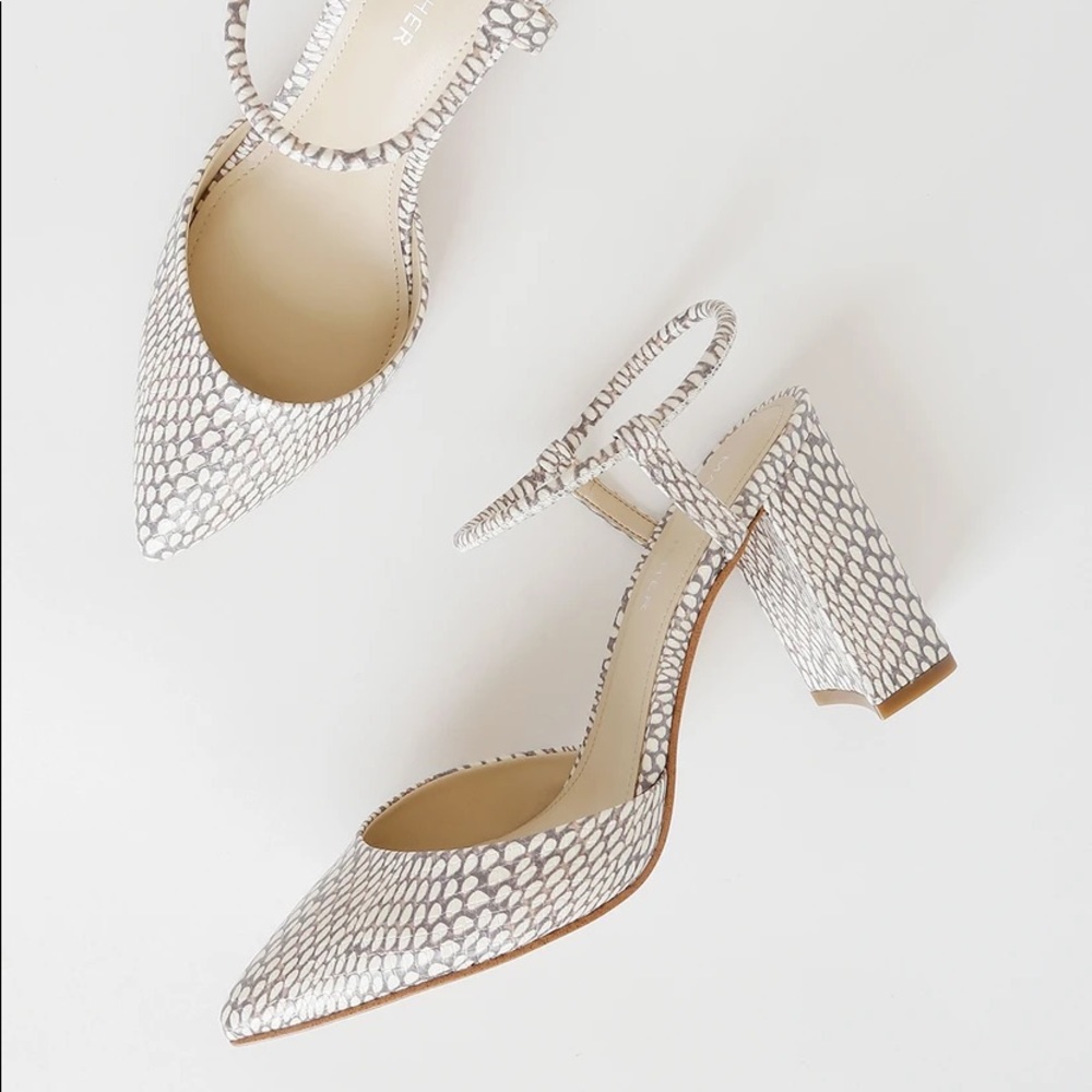 Marc Fischer Velise 2 Ivory Snake Pointed-Toe Heel